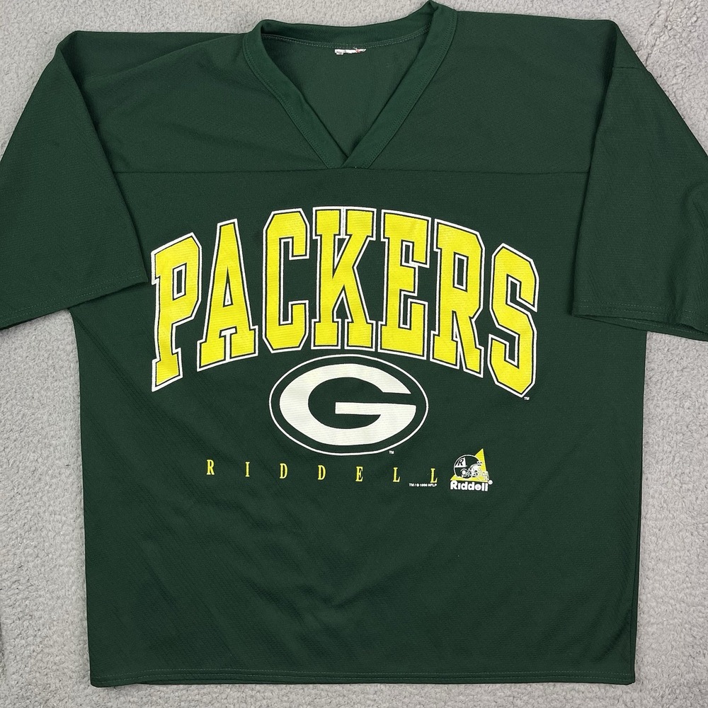 Vintage 1996 Green Bay Packers Jersey Mens Lg or XL Green Riddell NFL Football